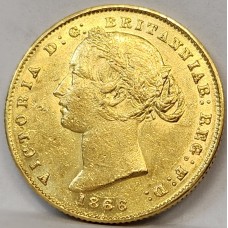 AUSTRALIA 1866 . ONE 1 SOVEREIGN . SYDNEY . GOLD